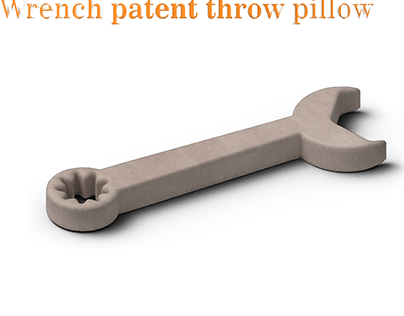 Wrench patent throw pillow