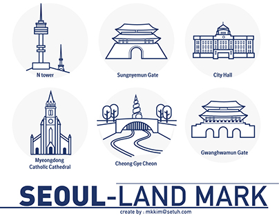 Seoul Landmark icon set