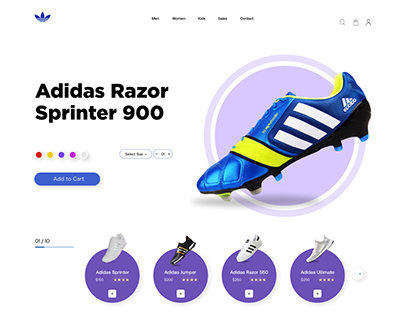 Adidas homepage design