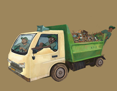 Indian Garbage Truck - Illustration