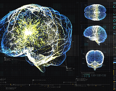 Virtual holographic brain scan analysis HUD