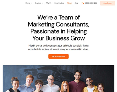 Marketing consultants website(About page)