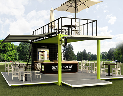 Shipping container design for a restaurant