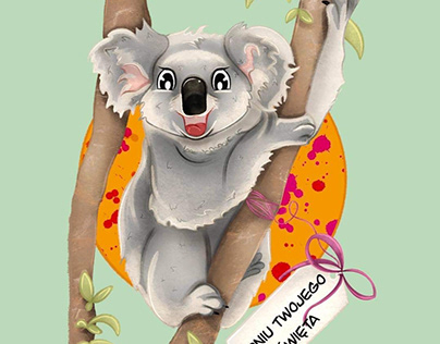 Kid birthday card - koala