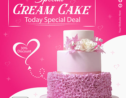 Special Cream Cake social media post template