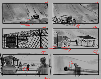 storyboards panels for tamil movie BEAST