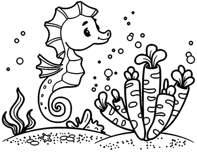 Seahorse coloring pages