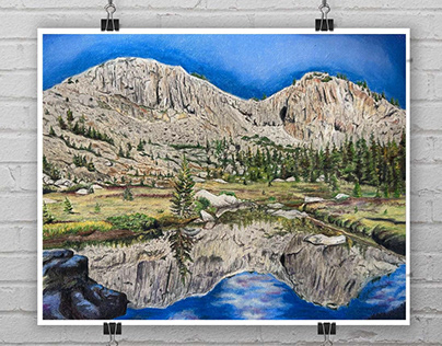 Mount Whitney - Colored Pencil Drawing