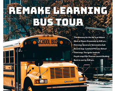 "Remake Learning Bus Tour" Flyer