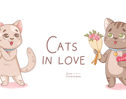 Cats in love. Valentine's Day Story
