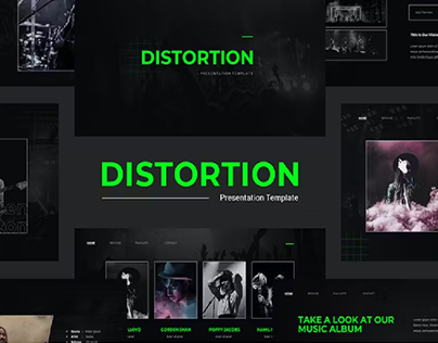Distortion Music Powerpoint Template