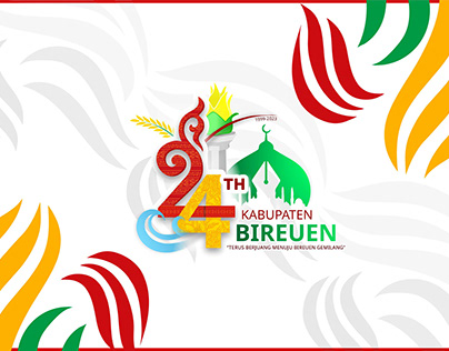 Desain logo HUT Kabupaten Bireuen Ke-24