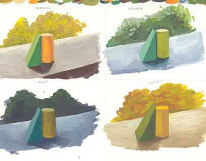 Colored blocks- Quick gouache studies