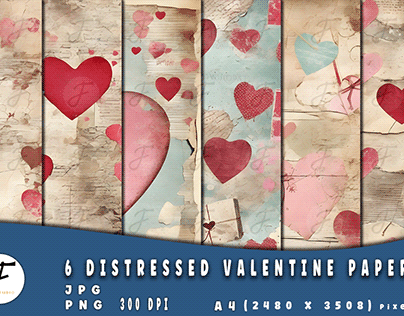 Distressed Valentine Papers