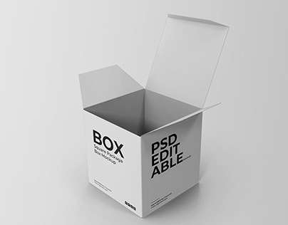 Square Package Box Mockup