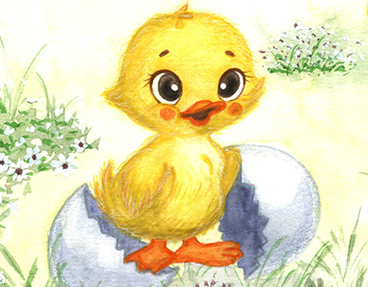 Children illustration | Mini duck story | Watercolour