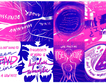 Project thumbnail - Risograph Zine - Fragments of Being a Hopeless Romantic