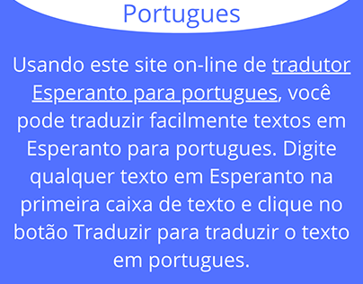 Tradutor Esperanto para Portugues