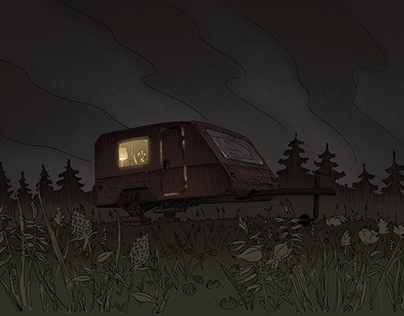 Poet's Camper in the woods
