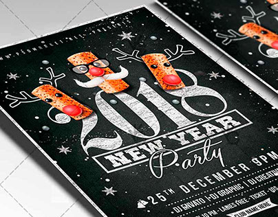 New Year Party - Winter Flyer PSD Template