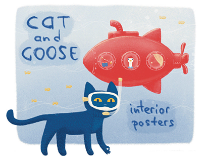 Cat and Goose for interior posters