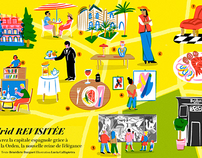 Madrid illustrated map for Vanity Fair France