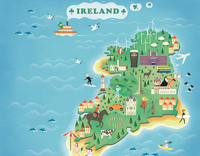 Cover illustration 'A guide to Ireland'