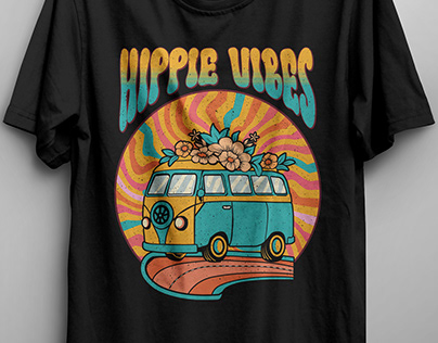 Groovy T-shirt Design, Hippie Vibes, Groovy Van, Trippy