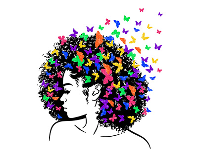 Black girl with butterflies