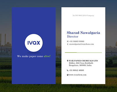 IVAX Business Card Design