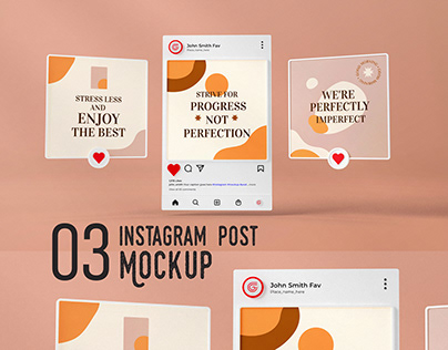 3D Rendered Instagram Post Mockup - 03 | PSD Mockup