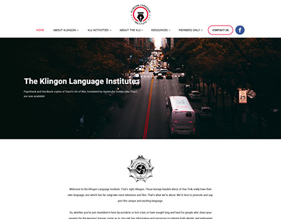 Klingon Language website Homepage Redesign