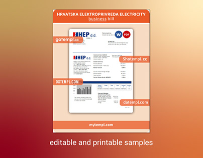Hrvatska Elektroprivreda electricity bill template