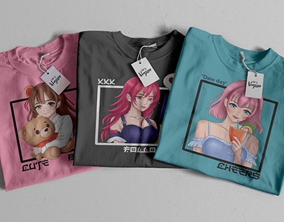Anime t-shirt print design