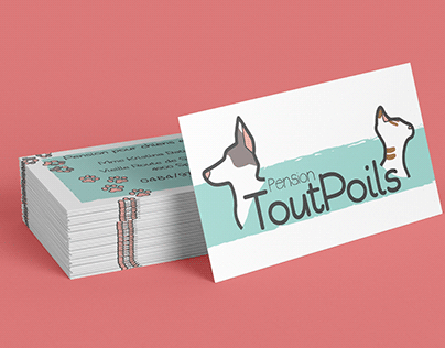 Business cards & advertising sign for Pension ToutPoils