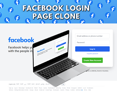 Facebook login page redesign on Behance