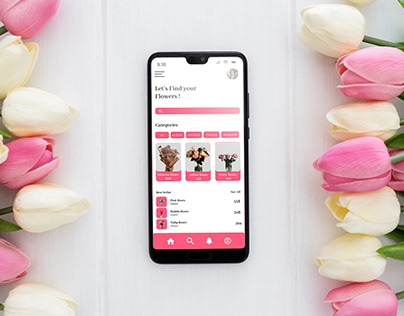 Project thumbnail - A Flower Bouquet Mobile App UI Design