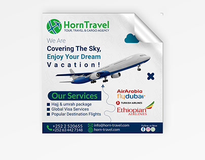 sticker design #horn Travel Tour, Travel &Cargo Agency