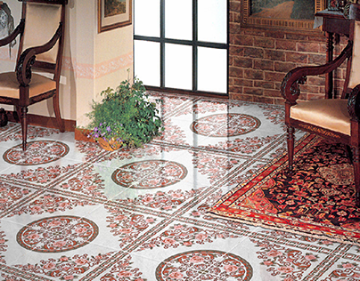Floral Geometric Style - Floor Tiles
