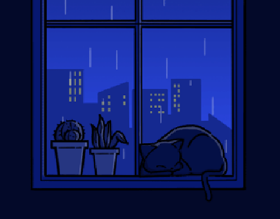 Sleepy Cat | Lo-Fi Illustration