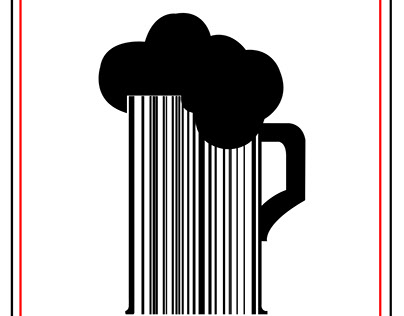 Bar code Beer bar logo design