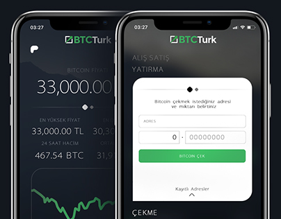 BTCTurk Bitcoin Exchange iPhone X Mobile App Concept