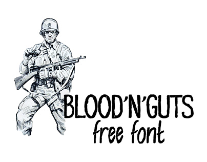 Blood'n'guts - Free comics lettering font