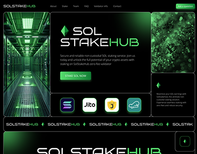 SolStakeHub - Solana validator. Landing Page.