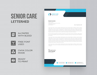 Senior Care Company Letterhead Design