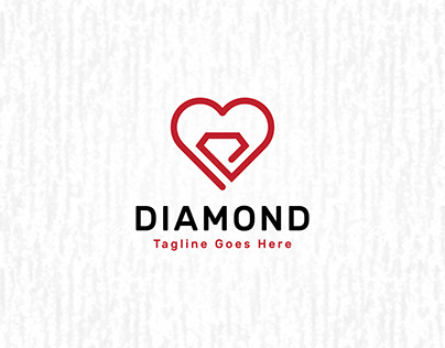 diamond heart logo template for sale