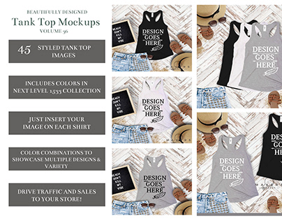 Tank Top Mockup Bundle/ Product and Graphic Placement