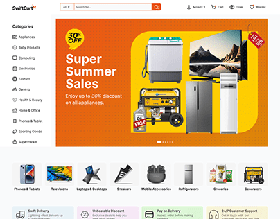 SwiftCart e-Commerce landing page