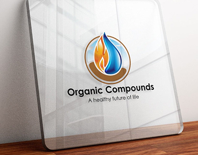 Organic Compounds logo design with marketing materials