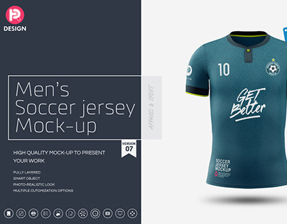 Men’s Soccer Jersey Mockup V7